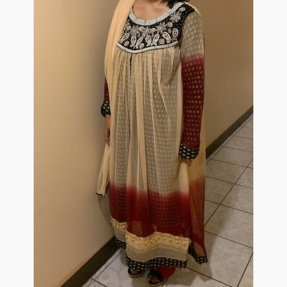 3 pc Pakistani / Indian dress suit shalwar kameez - Picture 1 of 2